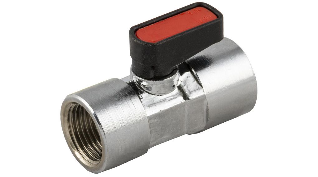 Manual Shutoff Valve Chrome Plated Brass 2/2 20bar R1/4" Handle